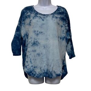 Groceries Apparel Willa Blue Tie Dye 100% Organic Cotton Small NWT Oversized
